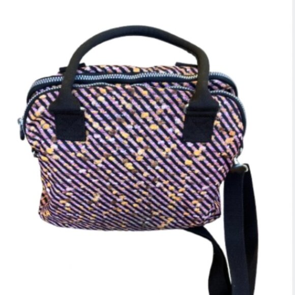 Kipling Cadie satchel Pink Wave pattern like new shoulder crossbody bag - Picture 2 of 5